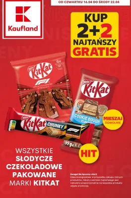 Słodycze czekoladowe pakowane wszystkie rodzaje Kitkat promocja w Kaufland