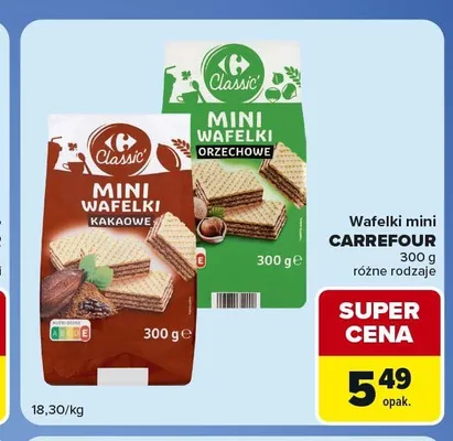 Wafelki mini Carrefour orzechowe promocja w Carrefour Express