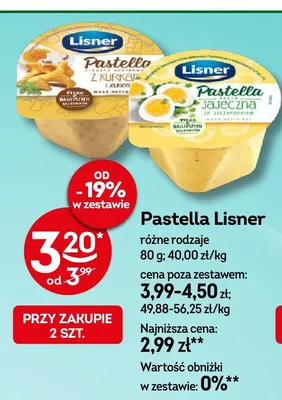 Pasta Pastella jajeczna Lisner promocja w Żabka