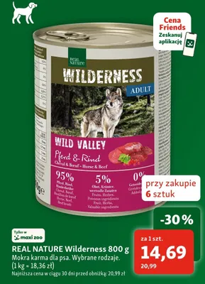 Mokra karma dla psa Real Nature Wilderness promocja w MAXI ZOO