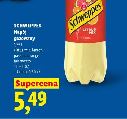 Napój gazowany Schweppes Citrus Mix promocja w Lidl