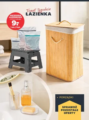Kosz bambusowy na pranie promocja w Netto