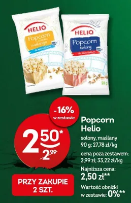 Popcorn helio solony, maślany promocja w Żabka