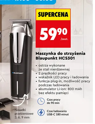 Maszynka do strzyżenia Blaupunkt HCS301 promocja w Biedronka