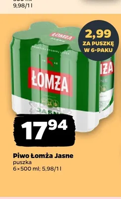 Piwo Łomża 6-pak promocja w Netto