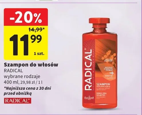 Szampon do włosów RADICAL promocja w Intermarche