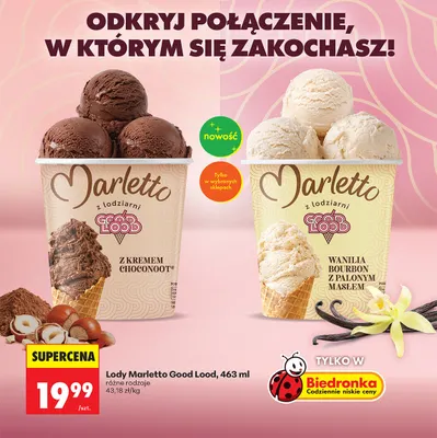 Lody Marletto Good Lood z kremem Choconoot promocja w Biedronka