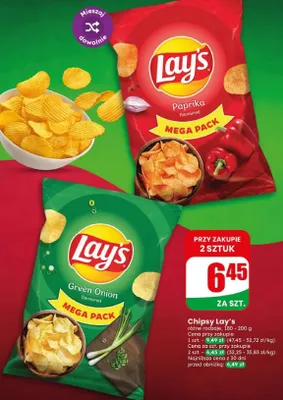 Chipsy Lay's Paprika Mega Pack promocja w Dino