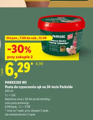 Pasta do czyszczenia rąk Parkside W5 na 30-lecie promocja w Lidl
