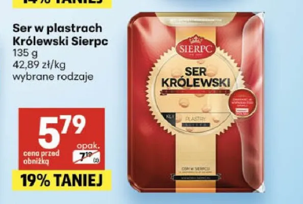 Ser w plastrach Królewski Sierpc promocja w Delikatesy Centrum