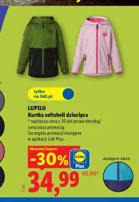 Kurtka softshell dziecięca Lupilu promocja w Lidl