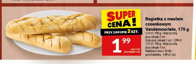 Bagietka z masłem czosnkowym Vandemoortele promocja w Twój Market