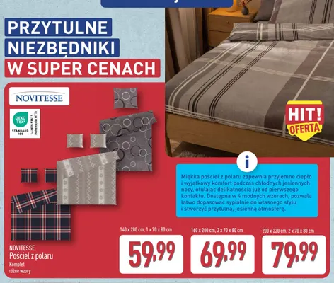Pościel z polaru Novitesse 140x200 cm promocja w Aldi