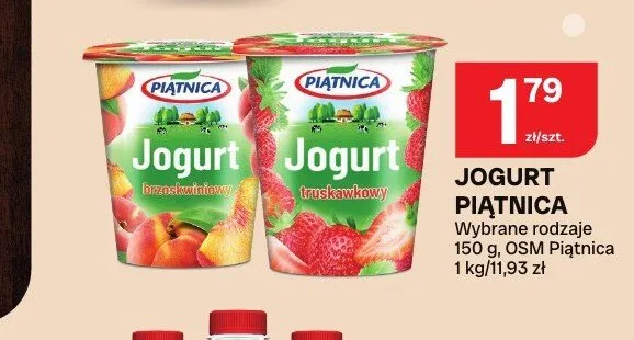 Jogurt Piątnica truskawkowy promocja w Chorten