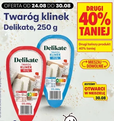 Twaróg klinek tłusty Delikate promocja w Biedronka
