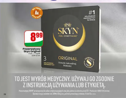Prezerwatywy Skyn Original 3-pak promocja w Dino