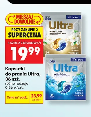 Kapsułki do prania Eden Ultra White & Color Gold & Jasmin promocja w Biedronka