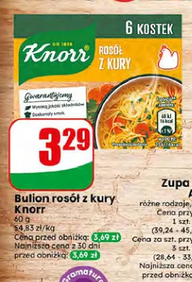Bulion rosół z kury Knorr promocja w Dino