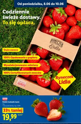 Truskawki luzem Ryneczek Lidla polskie promocja w Lidl