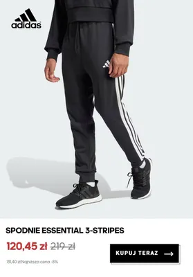 Spodnie dresowe Adidas Essential 3-Stripes promocja w Adidas
