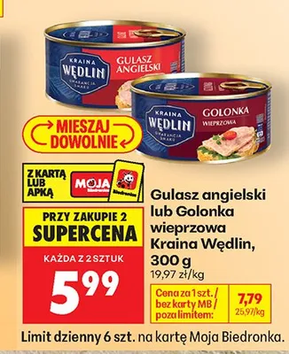 Gulasz angielski Kraina Wędlin promocja w Biedronka