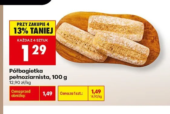 Półbagietka pełnoziarnista promocja w Biedronka
