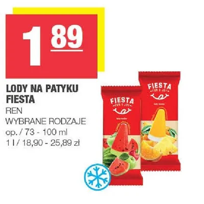 Lody na patyku Fiesta promocja w SPAR
