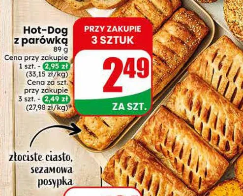 Hot-Dog z parówką promocja w Dino