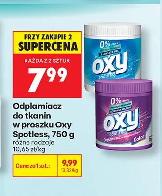 Odplamiacz do tkanin w proszku Oxy Spotless promocja w Biedronka