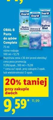 Pasta do zębów Oral-B Complete promocja w Lidl