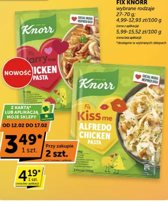Danie Fix Knorr Marry me Chicken Pasta promocja w ABC