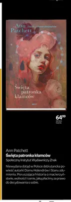 Książka Ann Patchett Święta patronka kłamców Społeczny Instytut Wydawniczy Znak oprawa twarda promocja w Empik