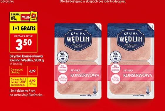 Szynka konserwowa Kraina Wędlin promocja w Biedronka