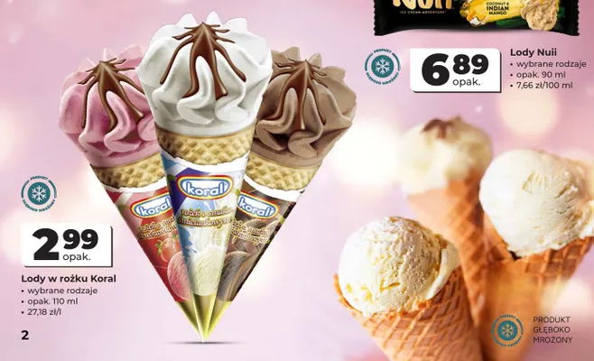 Lody w rożku truskawkowe promocja w Odido