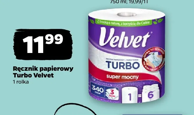 Ręcznik papierowy Velvet Turbo promocja w Netto