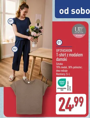 T-shirt z modalem damski UP2FASHION promocja w Aldi