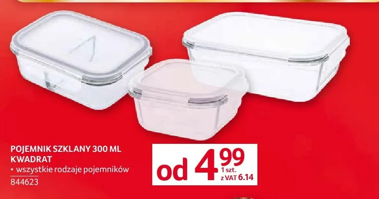 Pojemnik szklany 300 ml kwadrat promocja w Selgros
