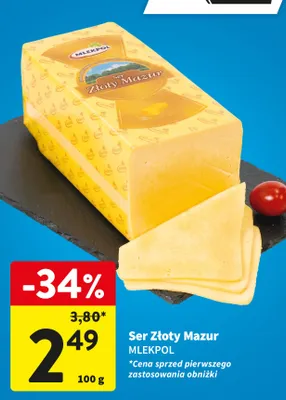 Ser Złoty Mazur Mlekpol promocja w Intermarche