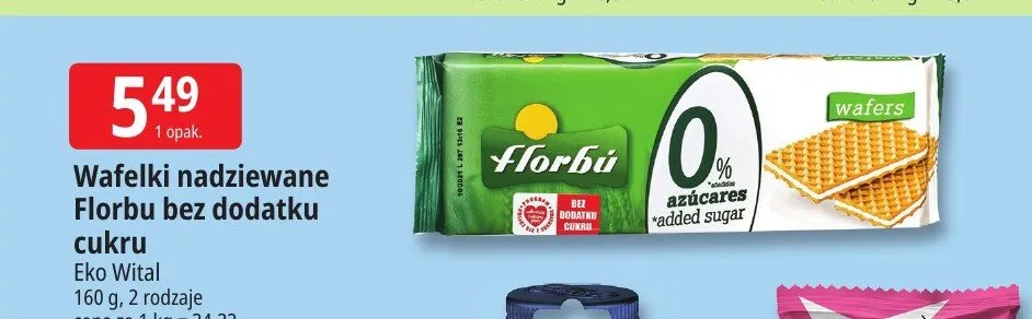 Wafelki nadziewane Florbu bez dodatku cukru promocja w Leclerc