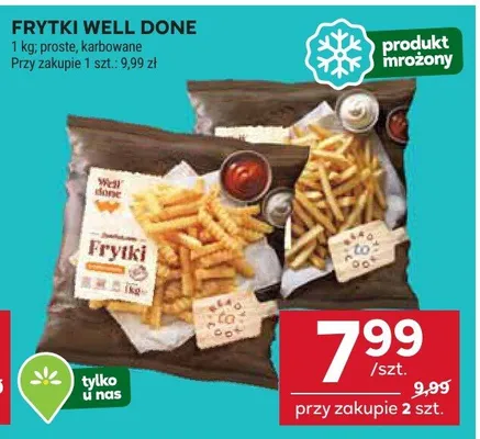 Frytki Well Done proste, karbowane promocja w Stokrotka