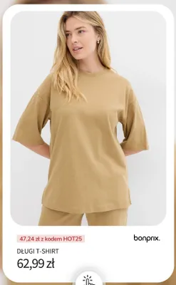 Długi T-shirt Bonprix promocja w bonprix
