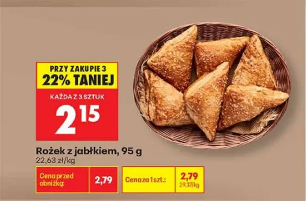 Rożek z jabłkiem promocja w Biedronka