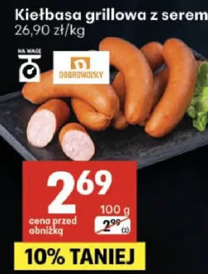 Kiełbasa grillowa z serem promocja w Delikatesy Centrum