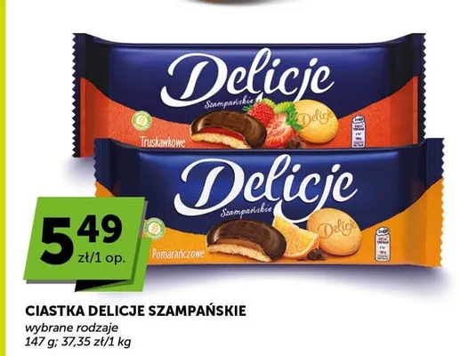 Ciastka Delicje Szampańskie pomarańczowe promocja w Euro Sklep
