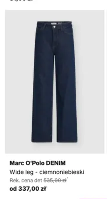 Spodnie wide leg Marc O'Polo DENIM ciemnoniebieski promocja w Lounge by Zalando