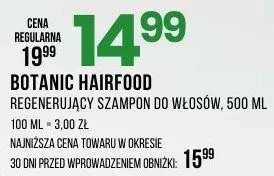 Hairfood regenerujący szampon do włosów promocja w Drogerie Natura