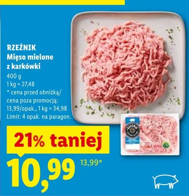 Mięso mielone z karkówki promocja w Lidl