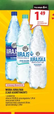 Woda niegazowana Jurajska promocja w Arhelan