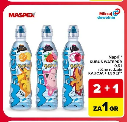 Napój Kubuś Waterrr o smaku jabłkowym promocja w Carrefour