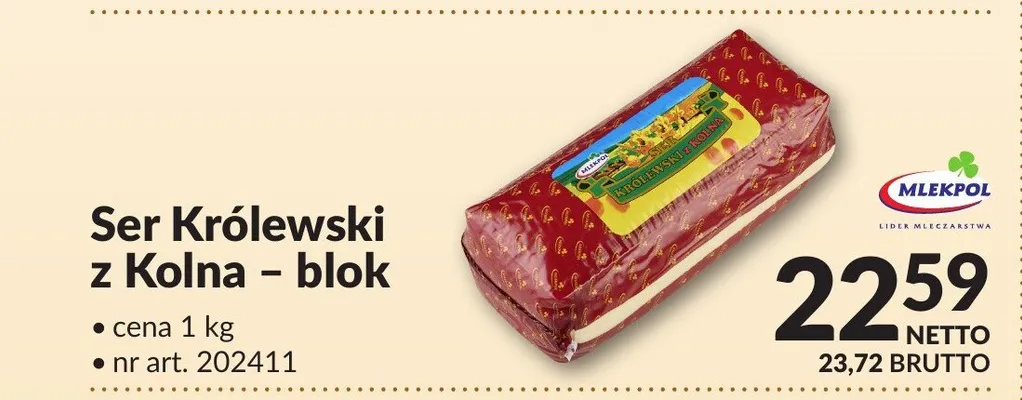 Ser królewski z kolna - plastry Mlekpol promocja w Makro